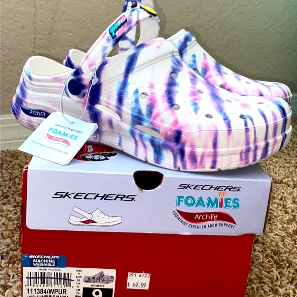 Tie dye style clogs